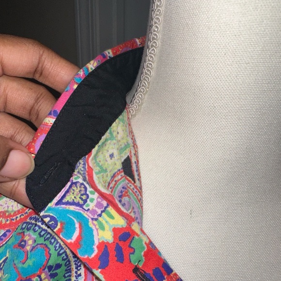 Lauren by Ralph Lauren vibrant paisley button up blouse - Picture 4 of 12